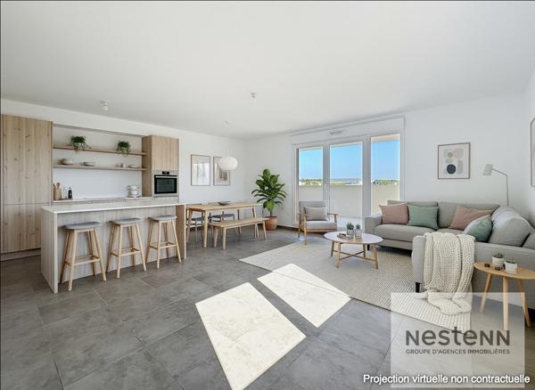 Appartement Neuf Montpellier, TVA 5,5 %, 3 pièces neuf de 66 m² avec terrasse de 12m², une place de parking