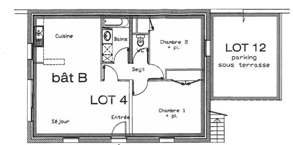 Appartement T3 à Avrillé - stationnements