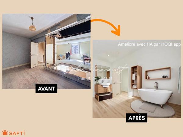 Maison de bourg à rénover – Fort potentiel d’aménagement à Messei (à 5 min de Flers)