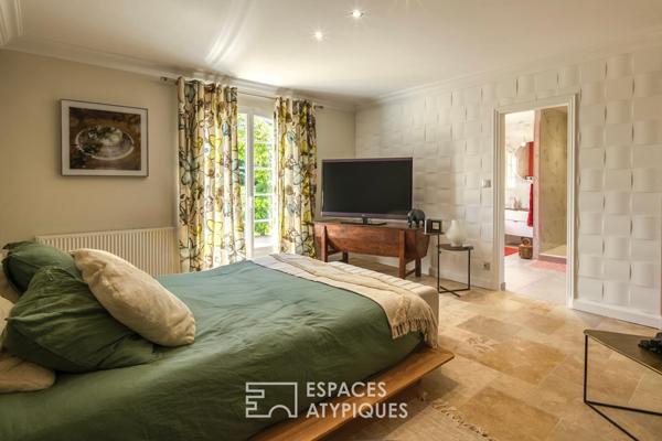 Élégante maison de plain-pied avec jardin paysager et double garage