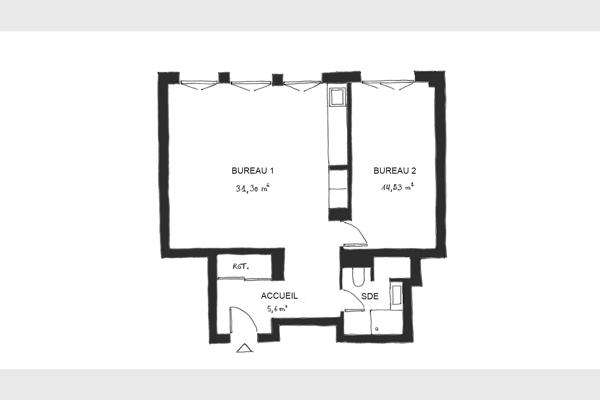 Bureau
         2 pièces
        - 57 m² Exclusivité 269 000 € *