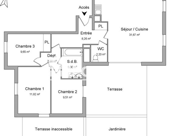 Location Appartement 4 pièces 80.69 m² - CHEMIN DE LA PARANQUE Marseille 13013