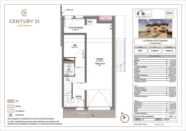Appartement Triplex à vendre  4 pièces - 86,90 m2 MONTRIOND - 74