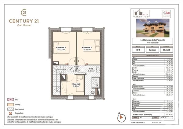 Appartement Triplex à vendre  4 pièces - 86,90 m2 MONTRIOND - 74