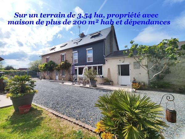 15 min de Carentan et d'Isigny sur Mer, belle propriété avec maison de 200 m² hab et 3.54 ha de terrain