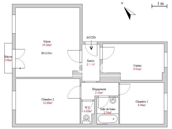 Location Appartement 3 pièces 58.11 m² - 11 RUE DU TRIANGLE Mulhouse 68100