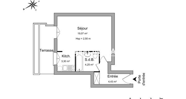 Location Studio 31.05 m² - Bourg-la-reine 92340
