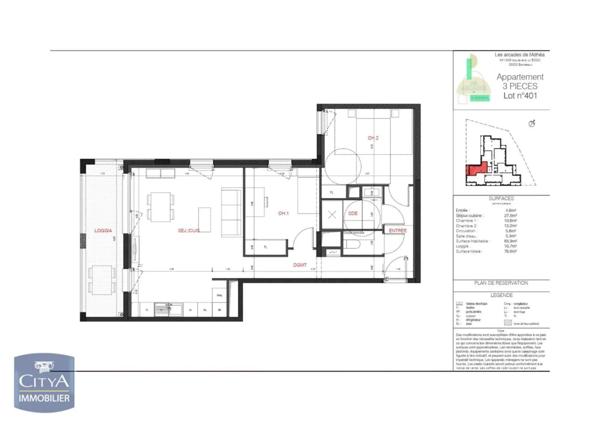 Appartement à louer 3 pièces 65.9m²