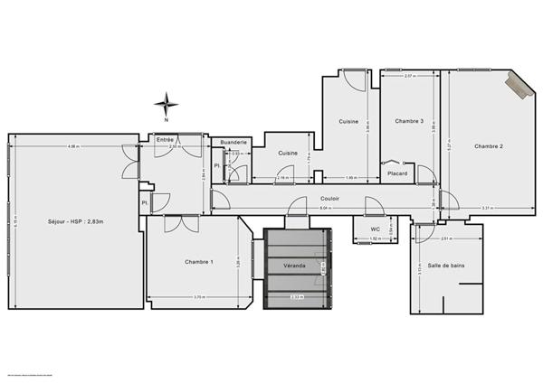 Appartement bourgeois avec véranda face au parc des Buttes Chaumont