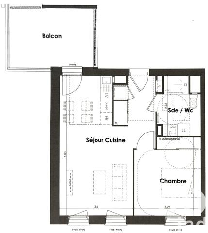 Appartement à vendre 2 pièces 45 m² Mios