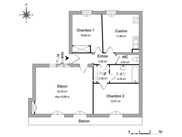 Location Appartement 3 pièces 72.72 m² - 16 RUE D'AGUESSEAU Limoges 87000
