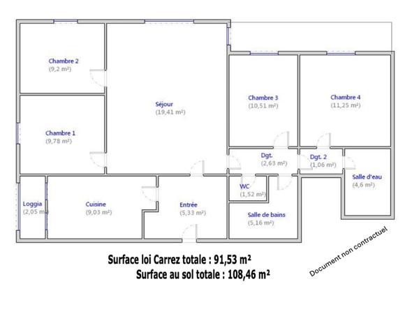 Appartement
         5 pièces
        - 92 m²