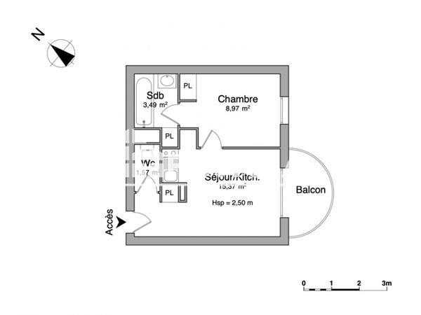 Location Appartement 2 pièces 29.71 m² - RESIDENCE QUATROCENTO Le Mans 72000