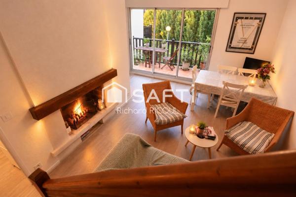 Dans l'éventail. Duplex 53m² - Cheminée - Plage 9' à pied - 2 ch, 2 sdb.