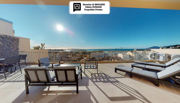 Penthouse 3 pièces 78 m²  - 86 m² de terrasses - Vue mer & Palais des Festivals