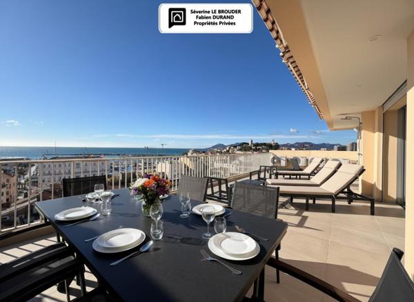 Penthouse 3 pièces 78 m²  - 86 m² de terrasses - Vue mer & Palais des Festivals