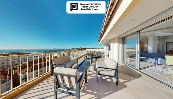 Penthouse 3 pièces 78 m²  - 86 m² de terrasses - Vue mer & Palais des Festivals