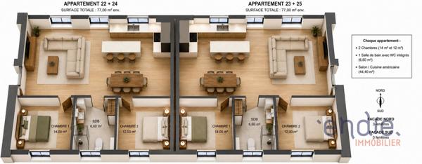 YZEURE – T3 de 77,40 m² – Projet de rénovation complète