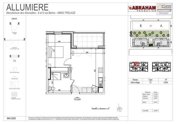 Appartement 2 pièces - 49800 Trélazé