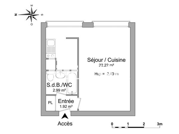 Location Studio 27.13 m² - 1 RUE DES MALTOTIERS Orleans 45000