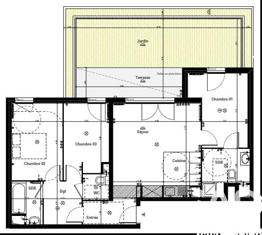 Appartement à vendre 4 pièces 78 m² Bobigny