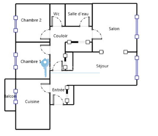 Appartement
                                                                                                                                                                                                                                                                                                                        4 pièce(s)                                                                                                                                                                                                          2 chambre(s)                                                                                                                                                                                                          65  m²