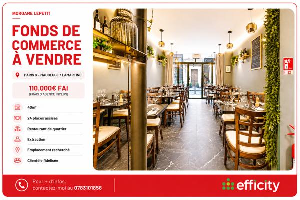 Fonds De Commerce
        
        - 40 m² 110 000 € *