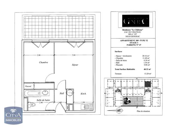 Appartement à louer 2 pièces 40.32m² Générac (30510)