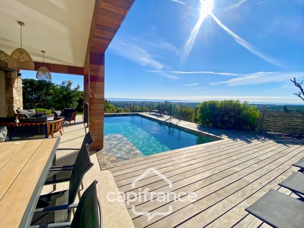Maison à vendre 4 pièces VENTISERI (20) de 96 m2 avec vue mer et piscine chauffée