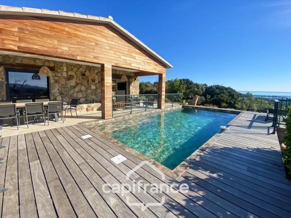 Maison à vendre 4 pièces VENTISERI (20) de 96 m2 avec vue mer et piscine chauffée