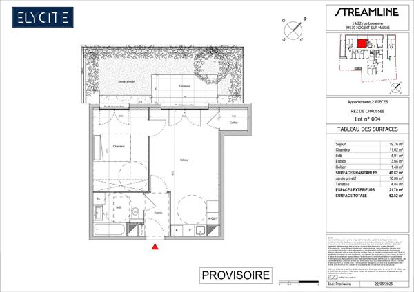Appartement Nogent Sur Marne 2 pièce(s) 40.82 m2