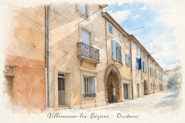 Villeneuve-lès-Béziers – Maison de charme rénovée avec terrasse, à 10 min des plages