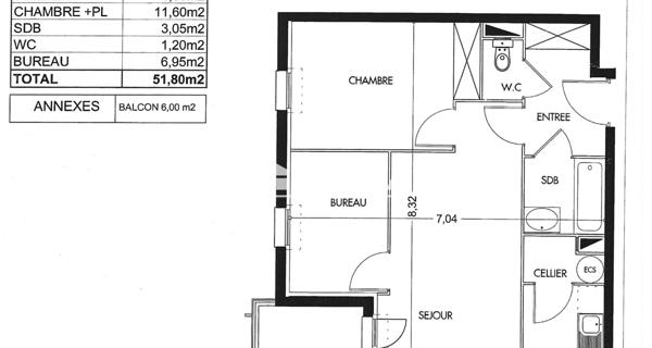 À vendre Appartement 2 pièces 50.91 m² - Lens 62300