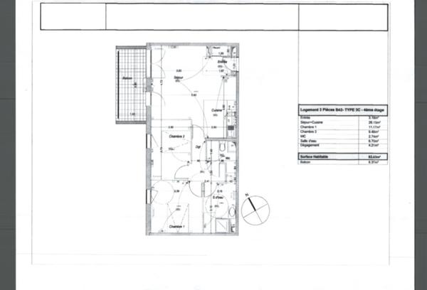 Juvignac (34990) 3 PIECES DE 64m2 DANS UN RESIDENCE SENIOR DE 2013