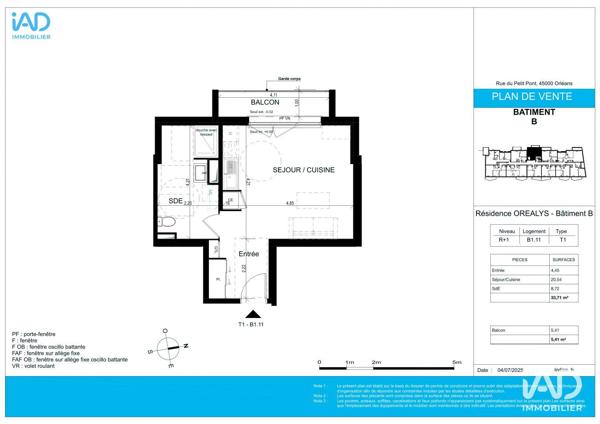 Studio à vendre 34 m² Orléans