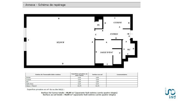 Studio à vendre 50 m² Paris 1