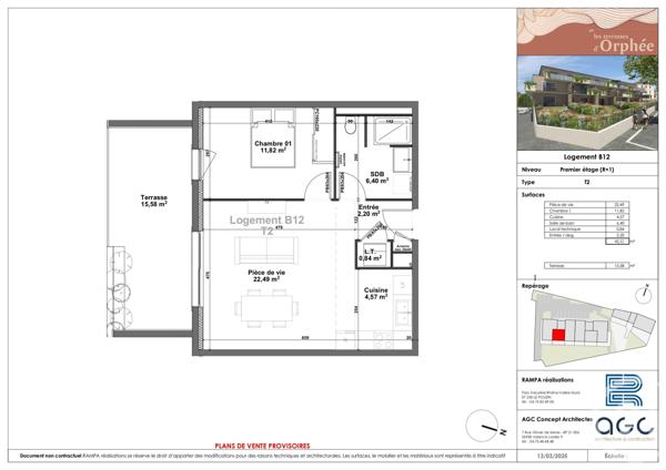 Appartement T3 à vendre  2 pièces - 48,33 m2 SAUZET - 26