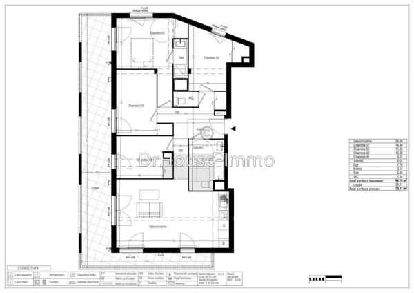Appartement à vendre 5 pièces de 94 m²