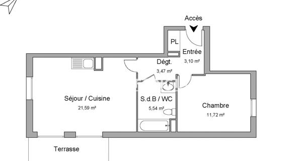Location Appartement 2 pièces 45.42 m² - Rosny-sous-bois 93110