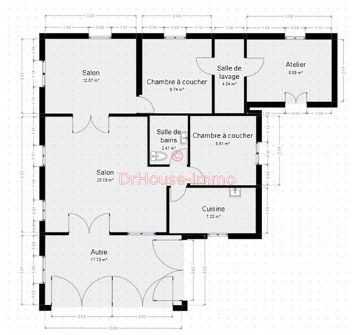 Maison à vendre 3 pièces de 70 m²