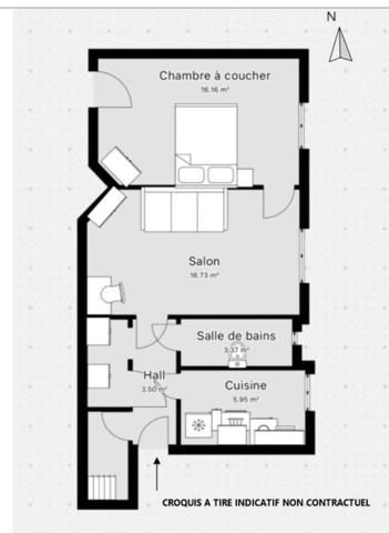 Paris 19e – Élégant 2 pièces de 51 m² entièrement rénové