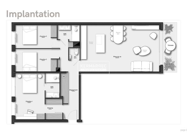 Appartement 4 pièces – 91 m² environ à La Baule-Escoublac (ref : 78386P)