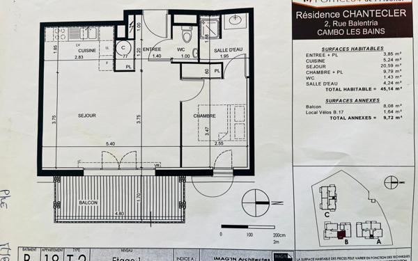 Appartement à vendre    2 pièces •  Cambo-les-Bains