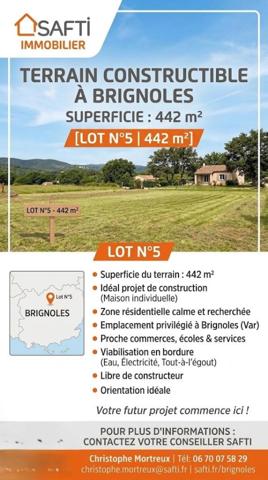 Terrain à bâtir proche de Brignoles, villas R+1