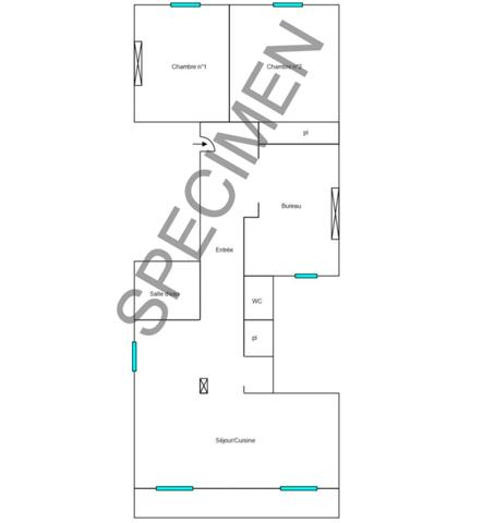 À vendre Appartement T3bis de 64m² à MARSEILLE 8E ARRONDISSEMENT