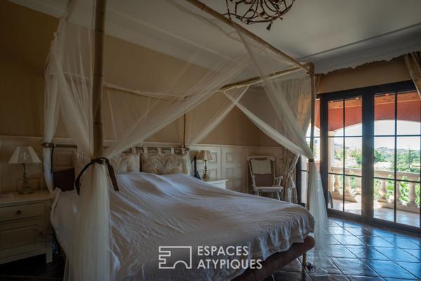 Villa de charme d’inspiration provençale avec son incomparable panorama sur les monts d’Ardèche