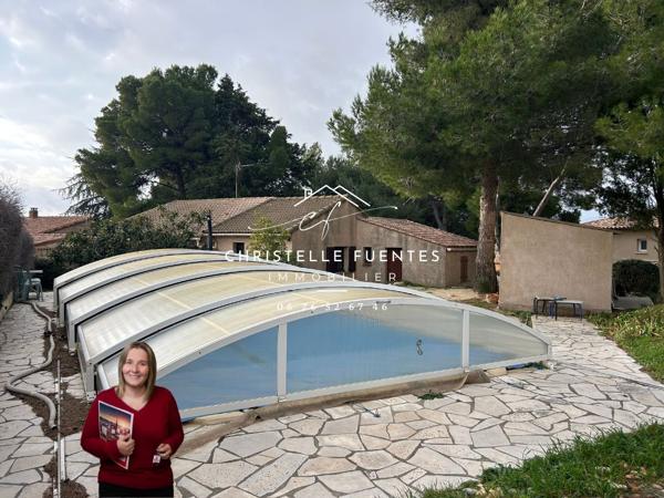 HÉRAULT - POUSSAN (34560) -MAISON T3/4 - 75 M² -GARAGE - PISCINE COUVERTE - GRAND TERRAIN DIVISIBLE ? À RÉNOVER