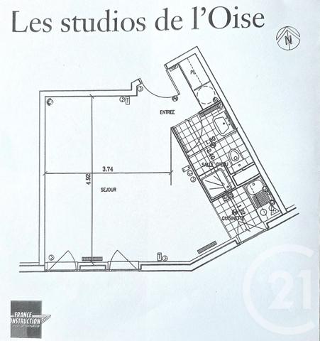 Appartement F1 à vendre  1 pièce - 29,95 m2 PONTOISE - 95