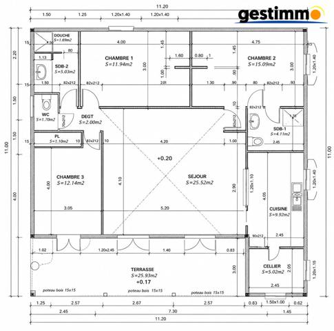 Maison T4 de plain-pied avec grand jardin – Matoury, Cogneau Ouest