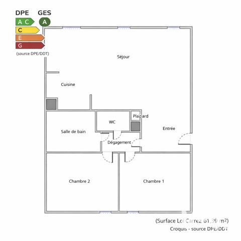 Appartement à vendre 3 pièces 61 m² Saint-Ouen-sur-Seine